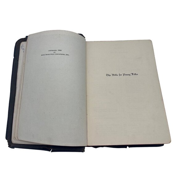 1945 Bible for Young Folks Illustrated KJV Leather Bound Book - Picture 6 of 10